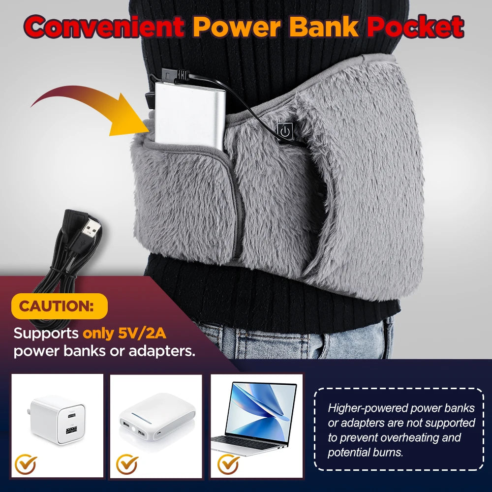 3 Levels Electric Hand Waist Pad USB Recharging Abdominal Warmer